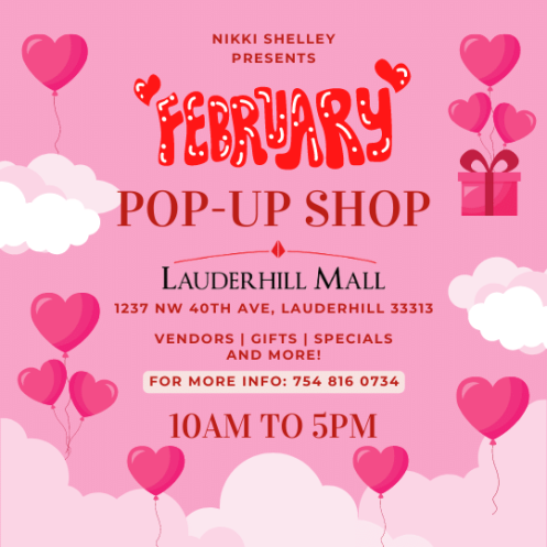 Shop Your Heart Out: February Pop-Up Shop in Lauderhill Mall