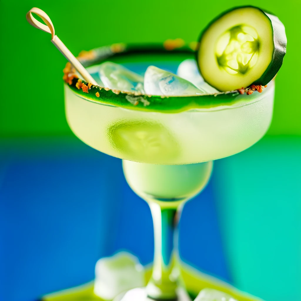 Homemade cocktail drink Cucumber Jalapeño Margarita